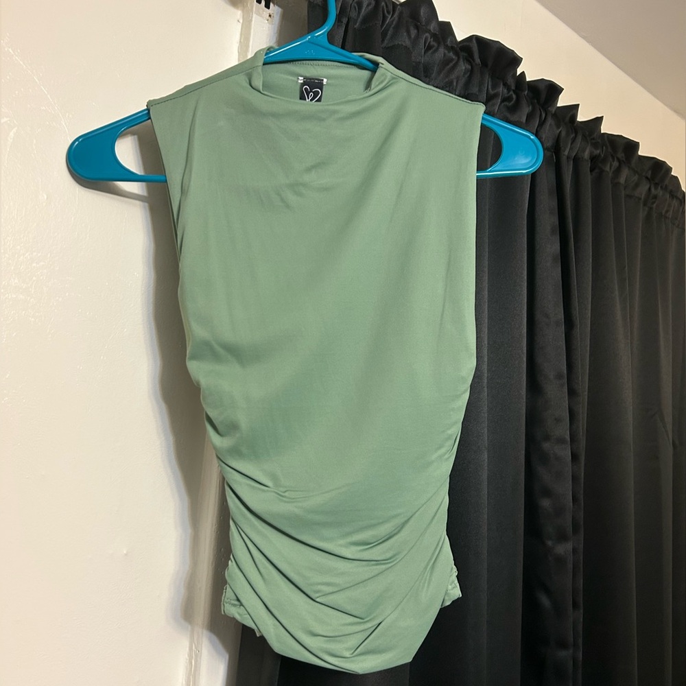 Windsor Sage Green Ruched Tank Top